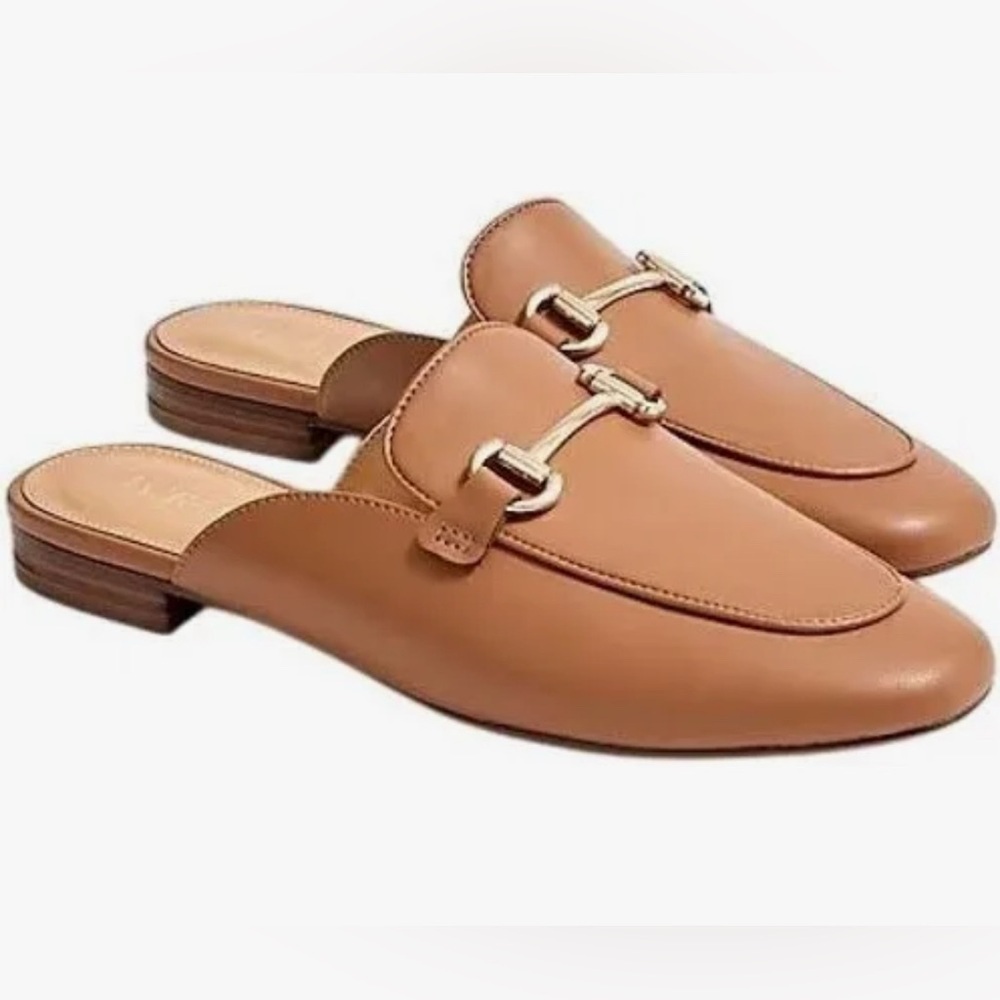 J. Crew Factory Tan Leather Mules